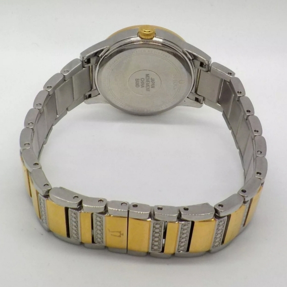 **SOLD** Bulova Crystal Turnstyle Mother of Pearl Dial Two-tone Ladies Watch - Picture 10 of 11
